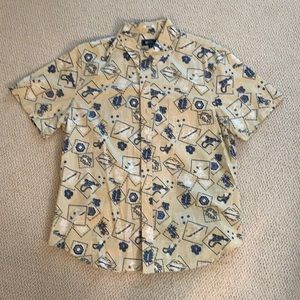 Reyn Spooner Yellow and Blue Collared Shirt